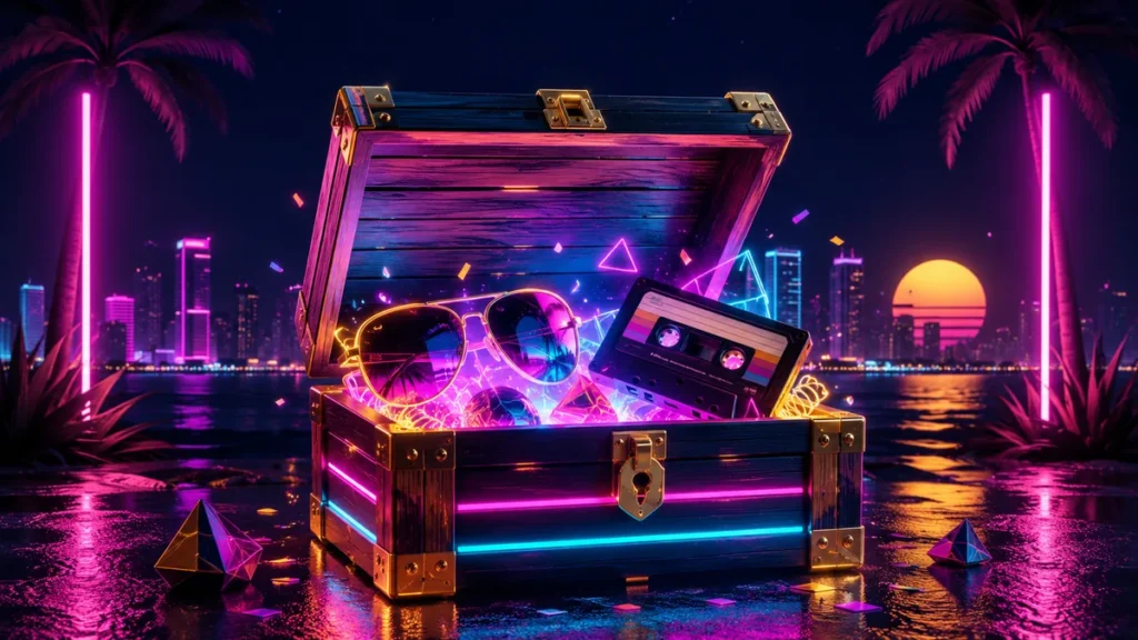 Vintage Vice City Pack — retro chest with sunglasses and cassette