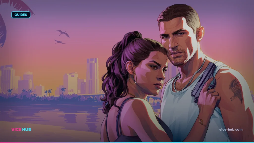 Jason and Lucia in official GTA 6 protagonist artwork
