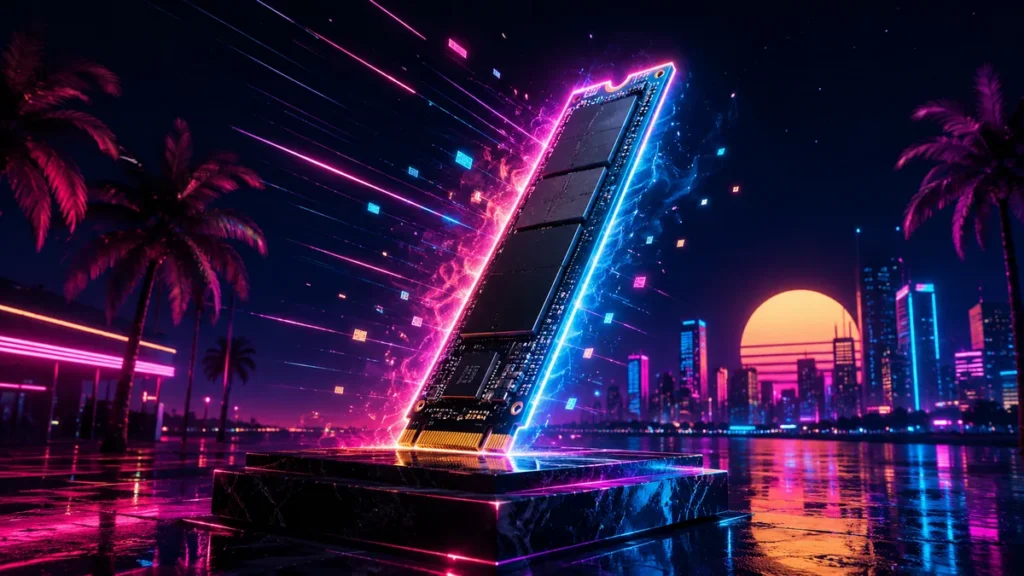 Best SSD for GTA 6 — glowing neon storage drive